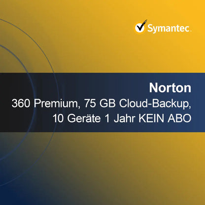 Norton 360 Premium, 75 GB Cloud Backup, 10 Devices 1 Year NO SUBSCRIPTION
